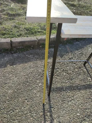 Tavolo da giardino in legno e metallo vintage