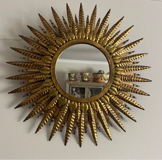 Specchio Solare Vintage in Metallo Dorato