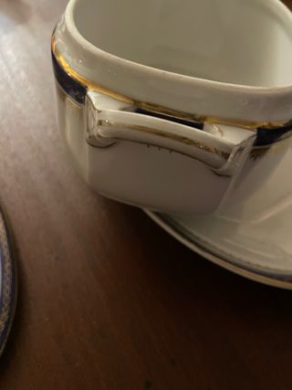 Salsiera OEPIAG con piatto blu oro