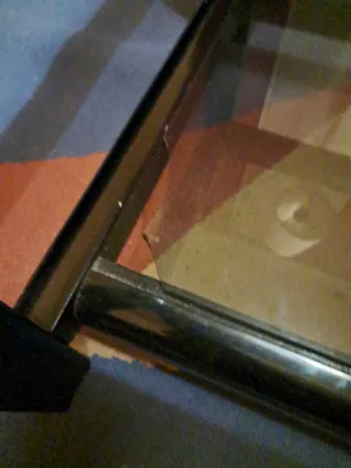 Mesa de centro cristal y metal