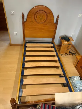 Cama para colchón de 90 Madera maciza con Cabecero