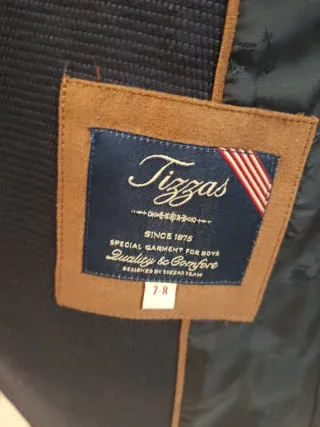 Chaqueta americana niño Tizas gris talla 7-8