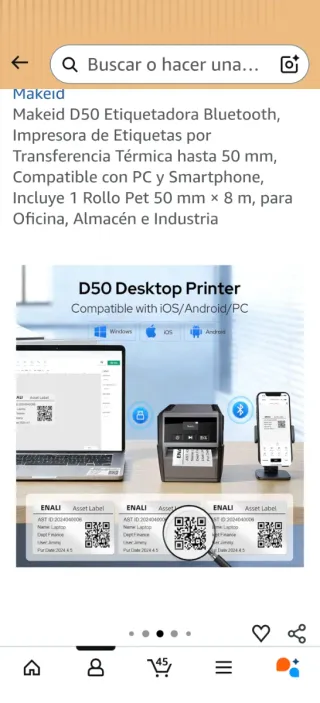 Impresora de Etiquetas Makeid D50 Bluetooth