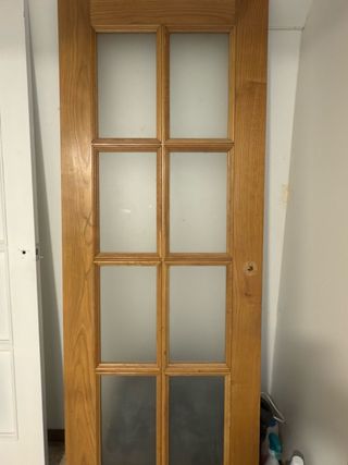 Puerta madera 72x2metros con cristales