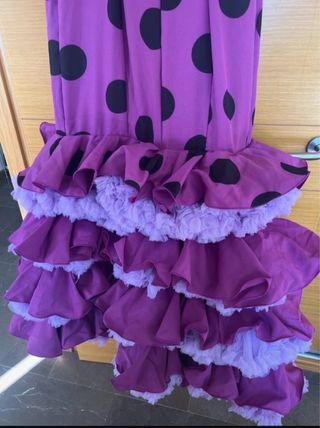 Vestido Flamenca Lunares Morado Talla Única