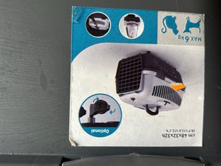 Transportín para mascotas gris y negro