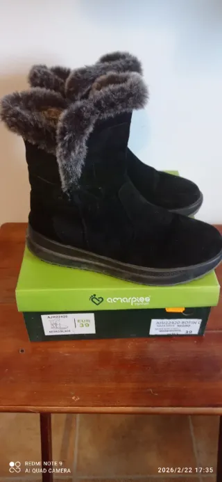 Botines Amarpies Negro Talla 39 Repelente Agua