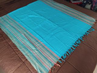 Foulard azul y verde con rayas