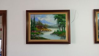 Cuadro antiguo vintage paisaje