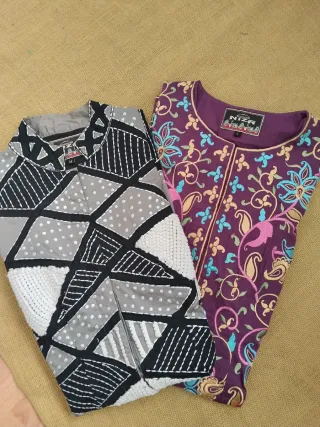 Chaqueta túnica bordada multicolor