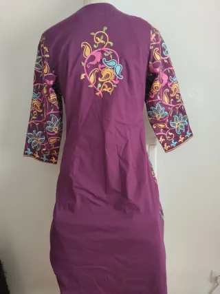 Chaqueta túnica bordada multicolor