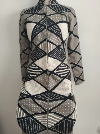 Chaqueta túnica bordada multicolor