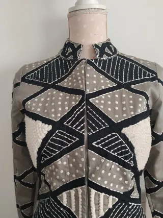 Chaqueta túnica bordada multicolor