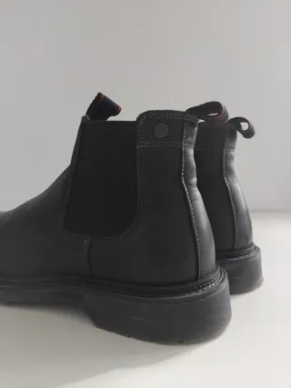 Stivaletti Chelsea Uomo Jack & Jones Pelle Nera