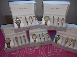 Reloj Skyline Mujer Dorado y Blanco