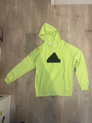 Sudadera Adidas verde logo negro