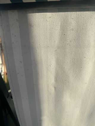 Hamacas de madera con tela de rayas verdes/blancas