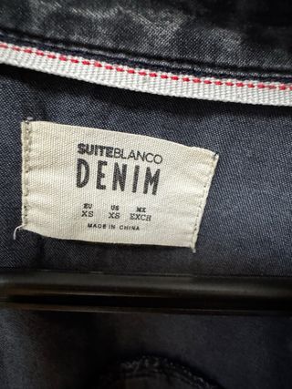 Camisa vaquera negra blanco  Talla Xs