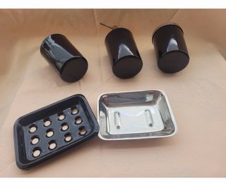 Set Accesorios Baño Negro Acero Inoxidable