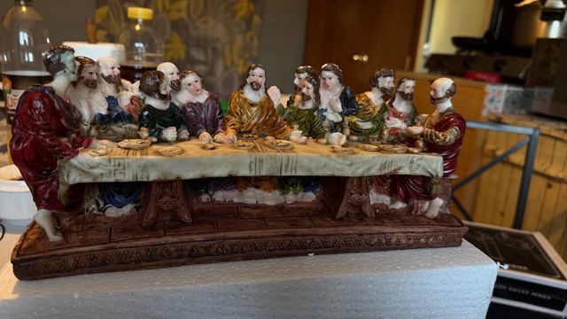 Figura Resina Última Cena Pintada a Mano