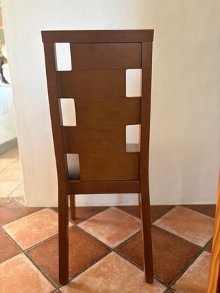 Sillas de comedor de madera y tela