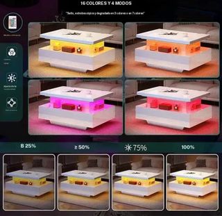 Mesa Centro Elevable LED 4 en 1