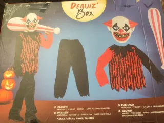 Disfraz payaso terrorífico talla 7-10 años