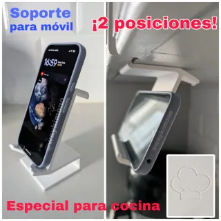 Soporte colgador móvil cocina en posiciones 3D
