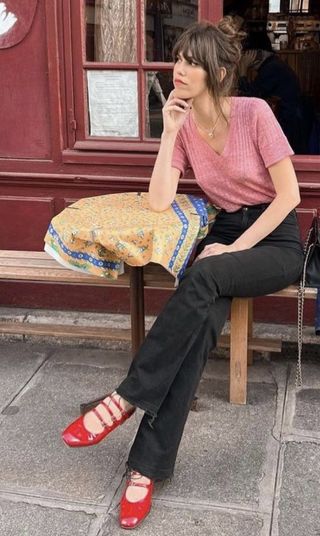 Mary Jane tacón rojas