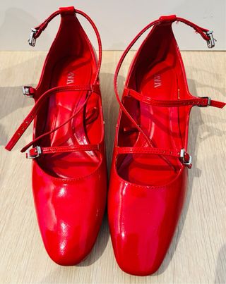 Mary Jane tacón rojas