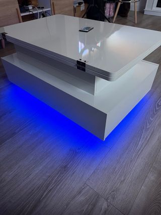 Mesa Centro LED Moderna Elevable 4 en 1