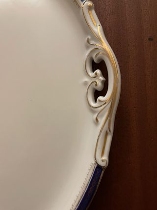 Piatto OEPIAG grande blu e oro 39 cm