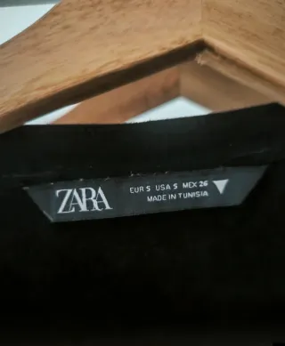 Vestido mono Zara Talla S Negro Ante