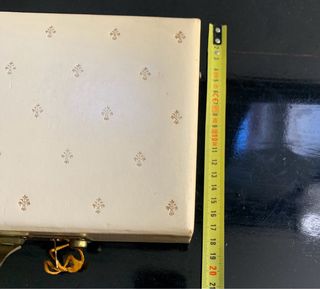 Caja joyero vintage flor de lis beige mid century