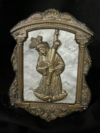 2 Iconos Religiosos Metálicos Años 50