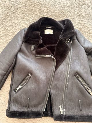 Chaqueta de cuero con pelo