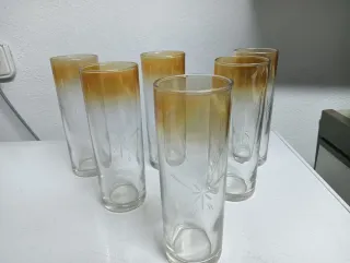 Set de jarras y vasos de cubata cristal antiguo