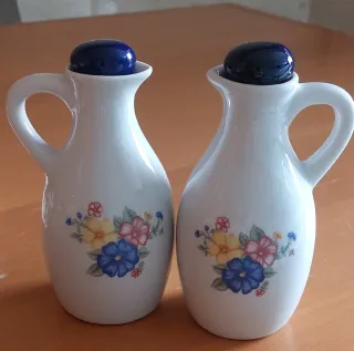 Set Vassoio Ceramica Oliera Acetiera Zuccheriera