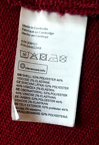 Jersey largo abierto burdeos H&M