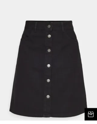Falda vaquera negra con botones