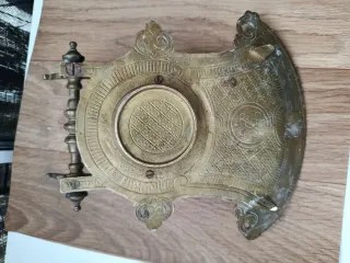 Tintero antiguo latón con querubín