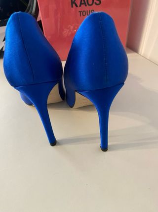 Zapatos Uterqüe Tacon Joya Azul