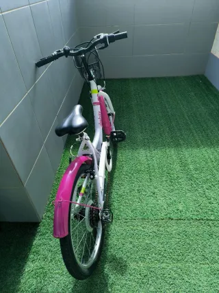 Bicicleta infantil 20 blanca y rosa