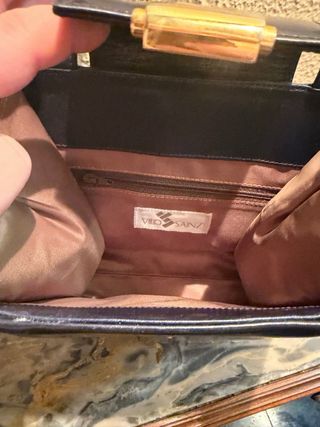 Bolso Vintage Azul Marino Estilo Cartier