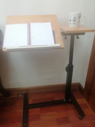 Mesita Auxiliar Portátil Madera y Metal