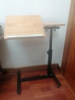 Mesita Auxiliar Portátil Madera y Metal