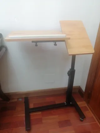 Mesita Auxiliar Portátil Madera y Metal