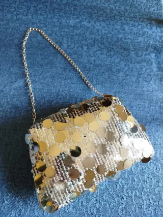 Borsa/Pochette donna paillettes oro