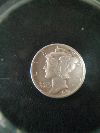 Moneda 10 Centavos Plata 1944 P