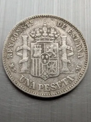 Alfonso XII 1 peseta 1885*85 plata